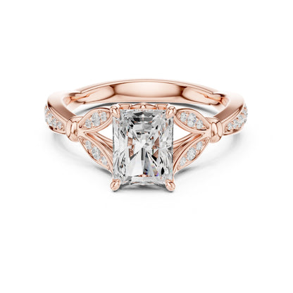 Radiant Accented Lab Grown Diamond Engagement Ring