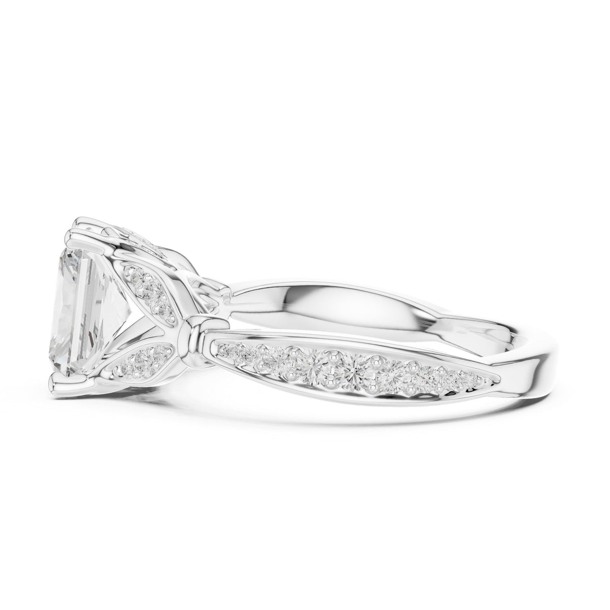 Radiant Accented Lab Grown Diamond Engagement Ring