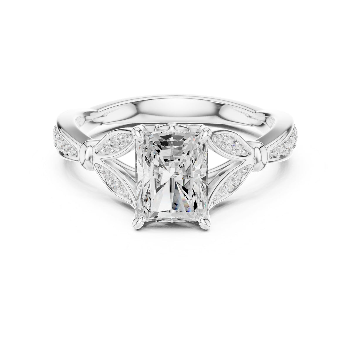 Radiant Accented Lab Grown Diamond Engagement Ring