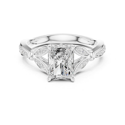 Radiant Accented Lab Grown Diamond Engagement Ring