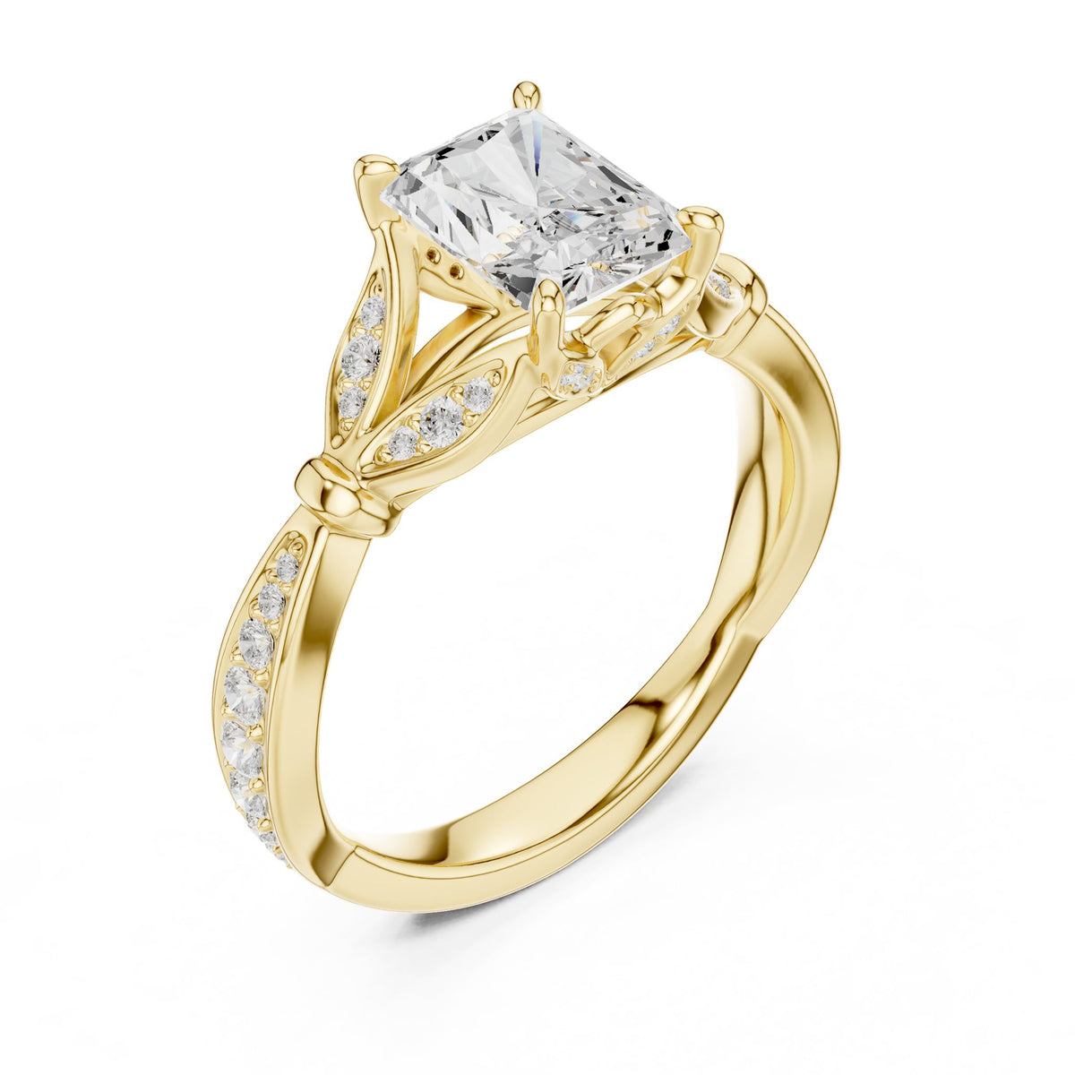 Radiant Accented Lab Grown Diamond Engagement Ring