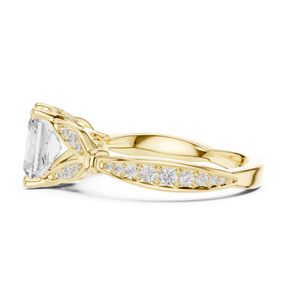 Radiant Accented Lab Grown Diamond Engagement Ring