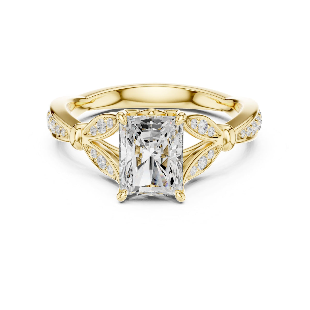 Radiant Accented Lab Grown Diamond Engagement Ring