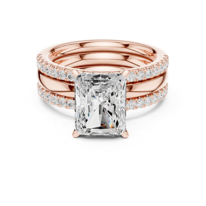 Radiant Accented Lab Grown Diamond Engagement Ring