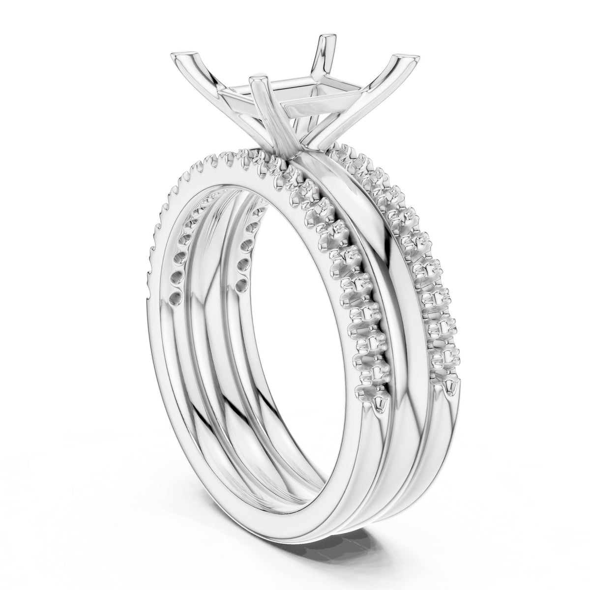 Radiant Accented Lab Grown Diamond Engagement Ring