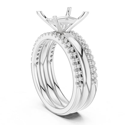 Radiant Accented Lab Grown Diamond Engagement Ring