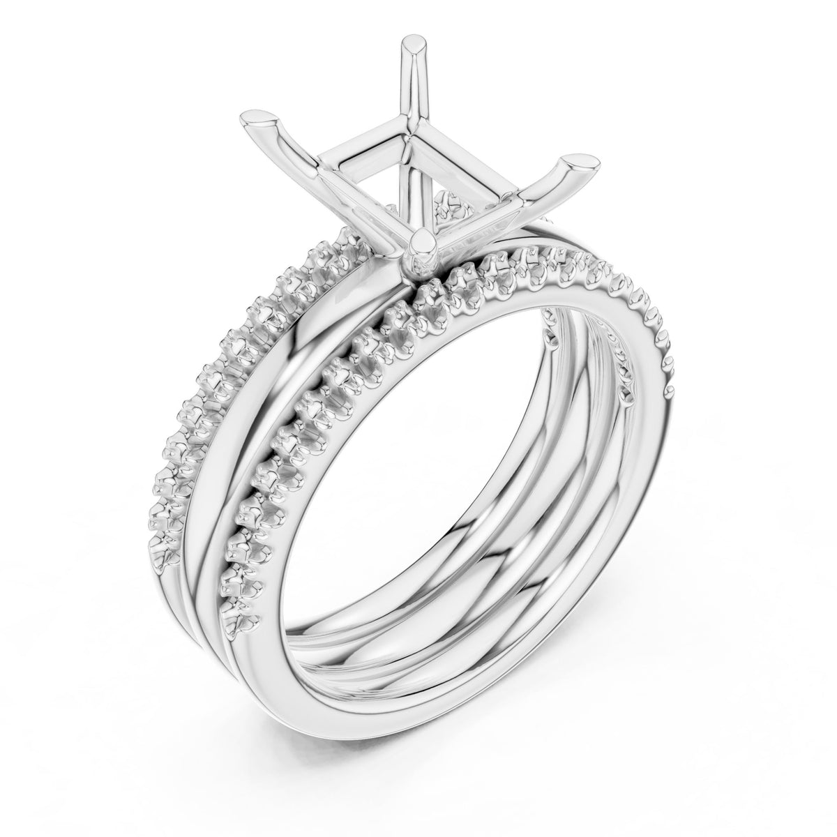 Radiant Accented Lab Grown Diamond Engagement Ring