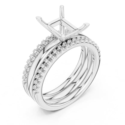 Radiant Accented Lab Grown Diamond Engagement Ring