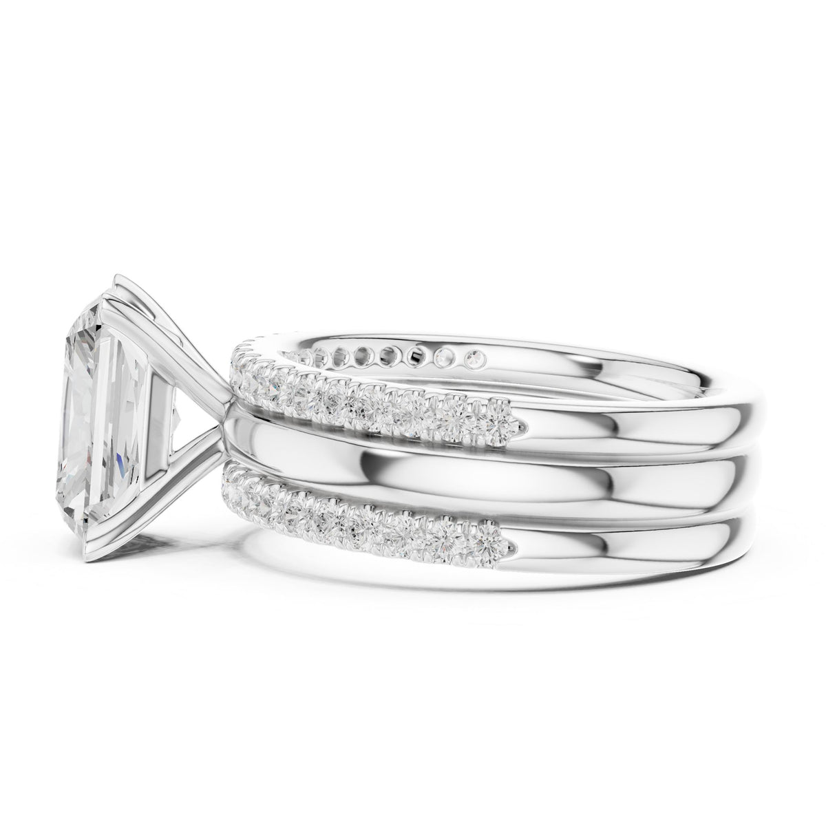 Radiant Accented Lab Grown Diamond Engagement Ring