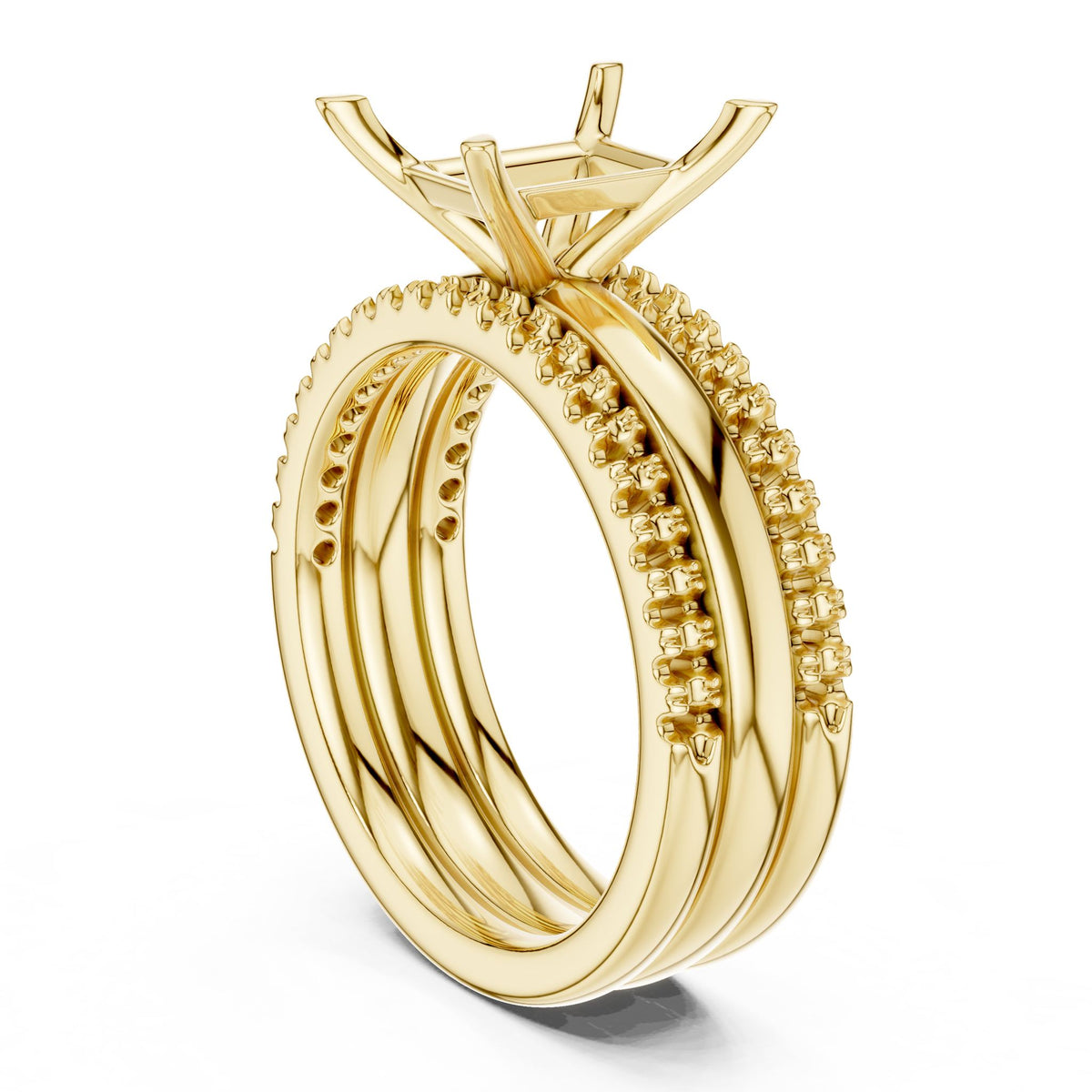 Radiant Accented Lab Grown Diamond Engagement Ring
