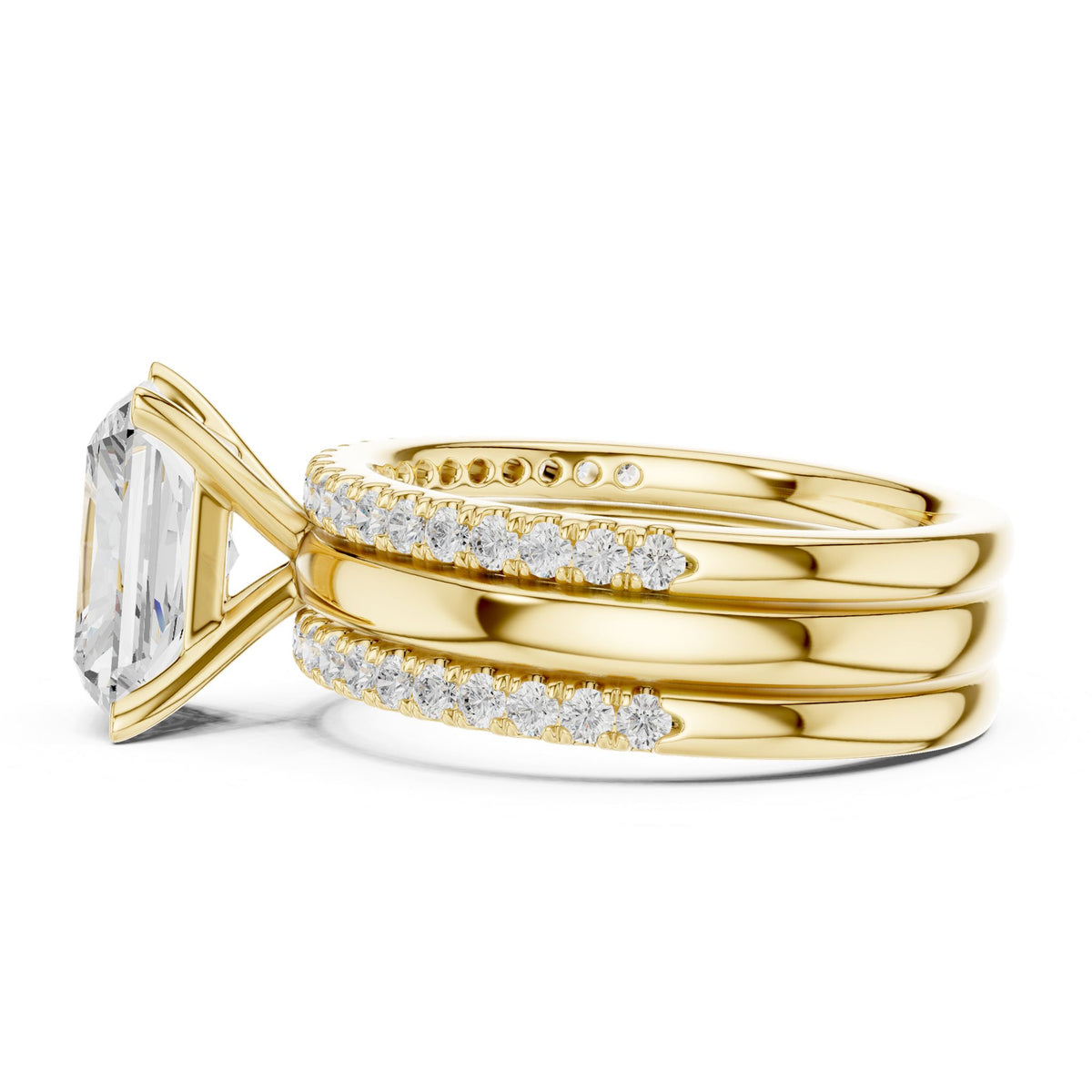 Radiant Accented Lab Grown Diamond Engagement Ring