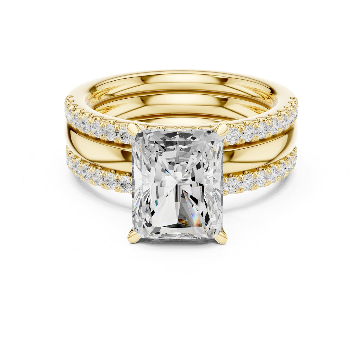Radiant Accented Lab Grown Diamond Engagement Ring