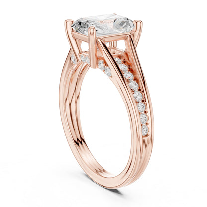Radiant Accented Lab Grown Diamond Engagement Ring