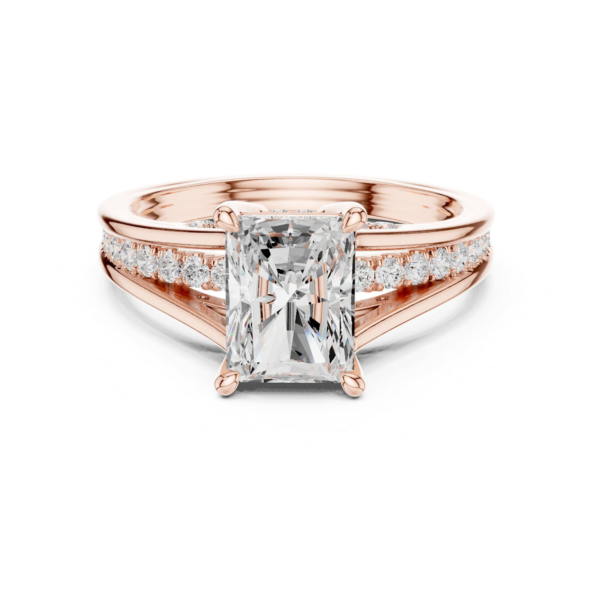 Radiant Accented Lab Grown Diamond Engagement Ring