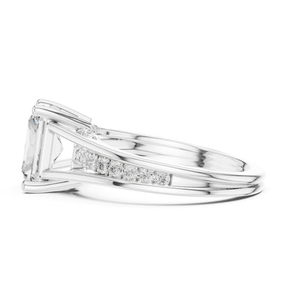 Radiant Accented Lab Grown Diamond Engagement Ring