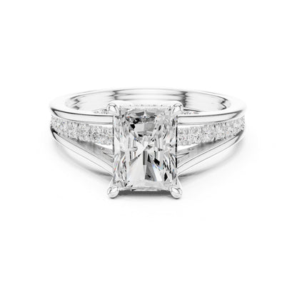 Radiant Accented Lab Grown Diamond Engagement Ring