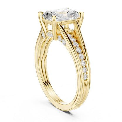 Radiant Accented Lab Grown Diamond Engagement Ring