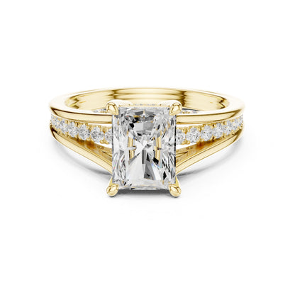 Radiant Accented Lab Grown Diamond Engagement Ring