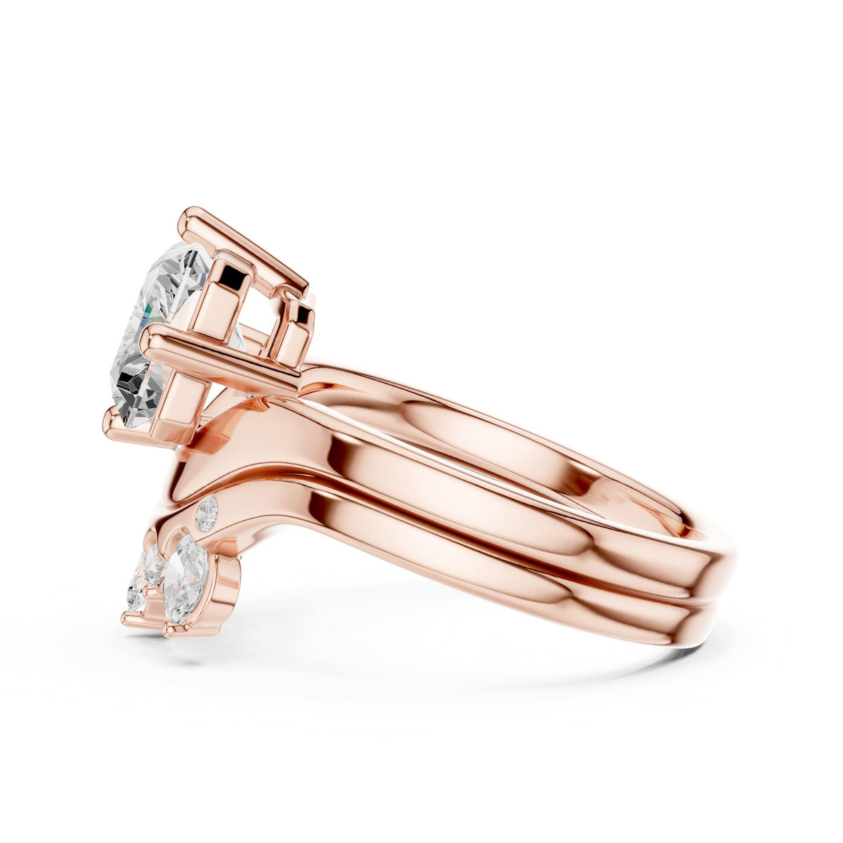 Radiant Accented Lab Grown Diamond Engagement Ring
