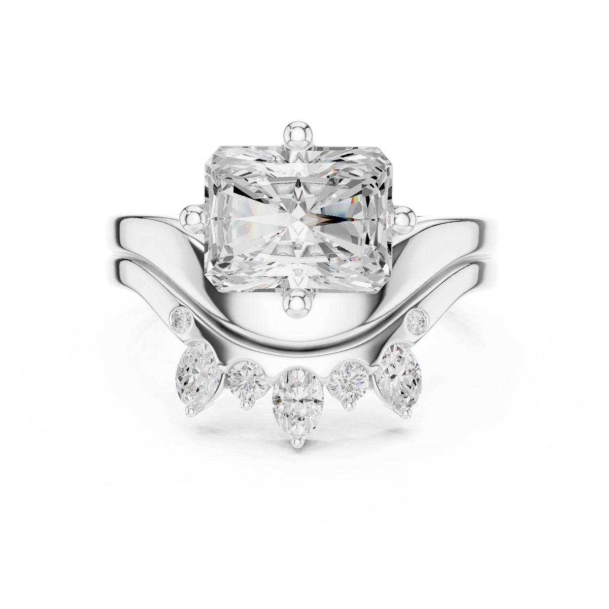 Radiant Accented Lab Grown Diamond Engagement Ring