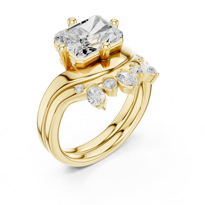 Radiant Accented Lab Grown Diamond Engagement Ring