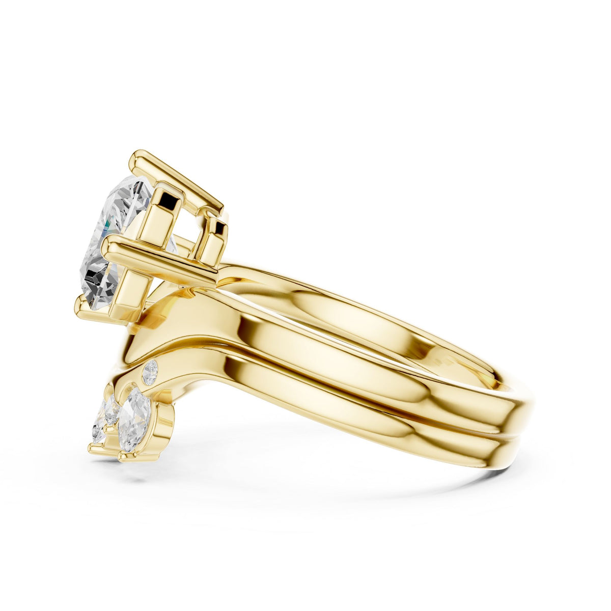 Radiant Accented Lab Grown Diamond Engagement Ring