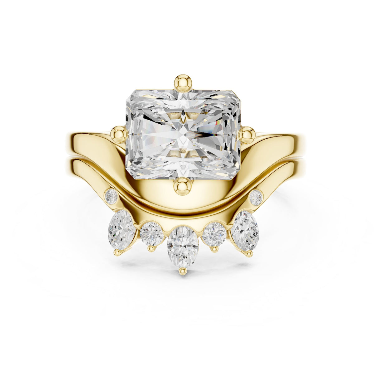 Radiant Accented Lab Grown Diamond Engagement Ring