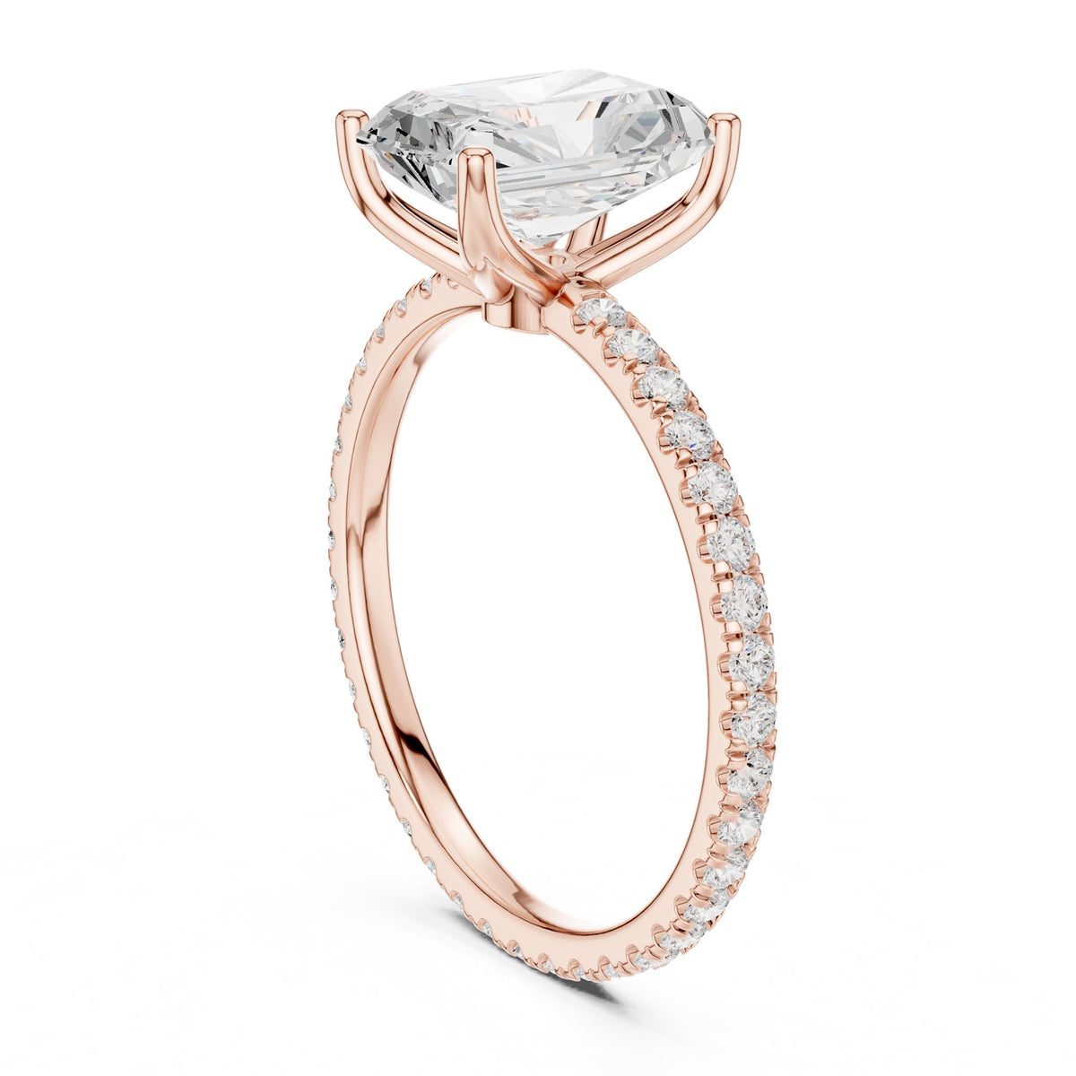 Radiant Accented Lab Grown Diamond Engagement Ring