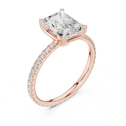 Radiant Accented Lab Grown Diamond Engagement Ring