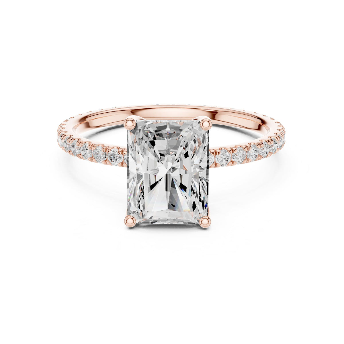 Radiant Accented Lab Grown Diamond Engagement Ring