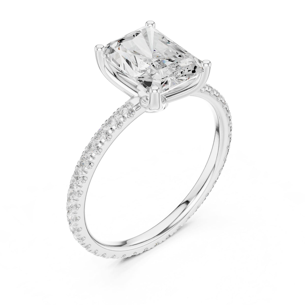 Radiant Accented Lab Grown Diamond Engagement Ring