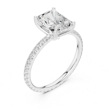 Radiant Accented Lab Grown Diamond Engagement Ring