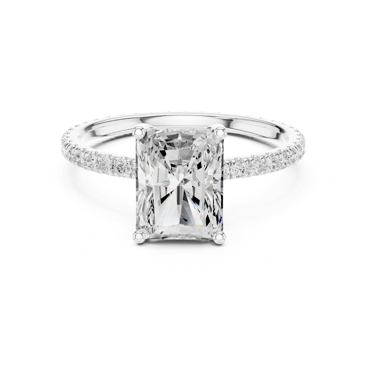 Radiant Accented Lab Grown Diamond Engagement Ring