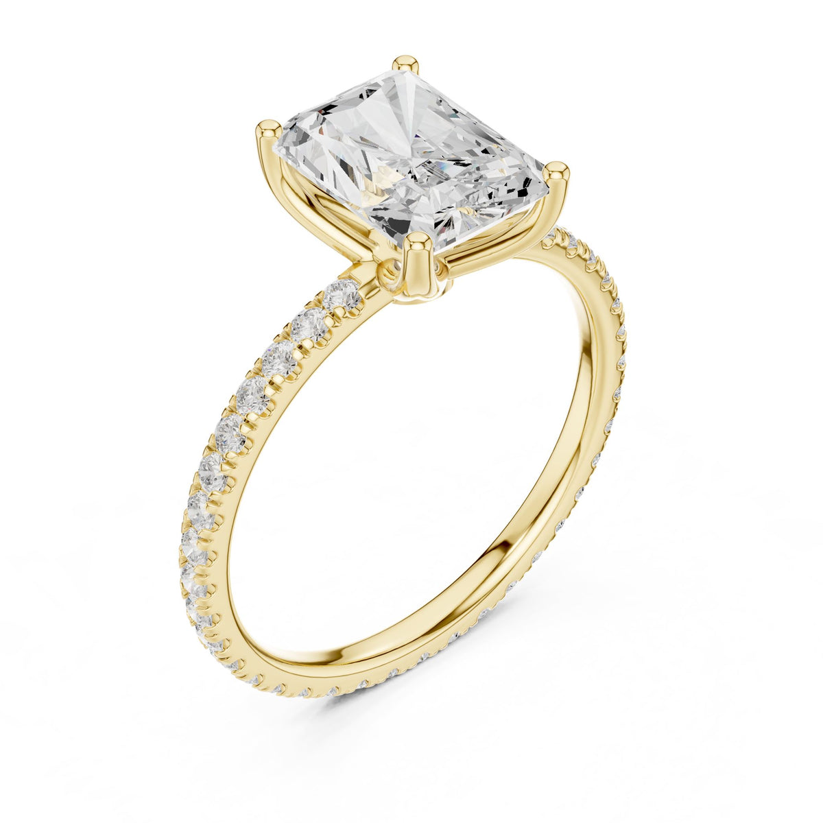 Radiant Accented Lab Grown Diamond Engagement Ring