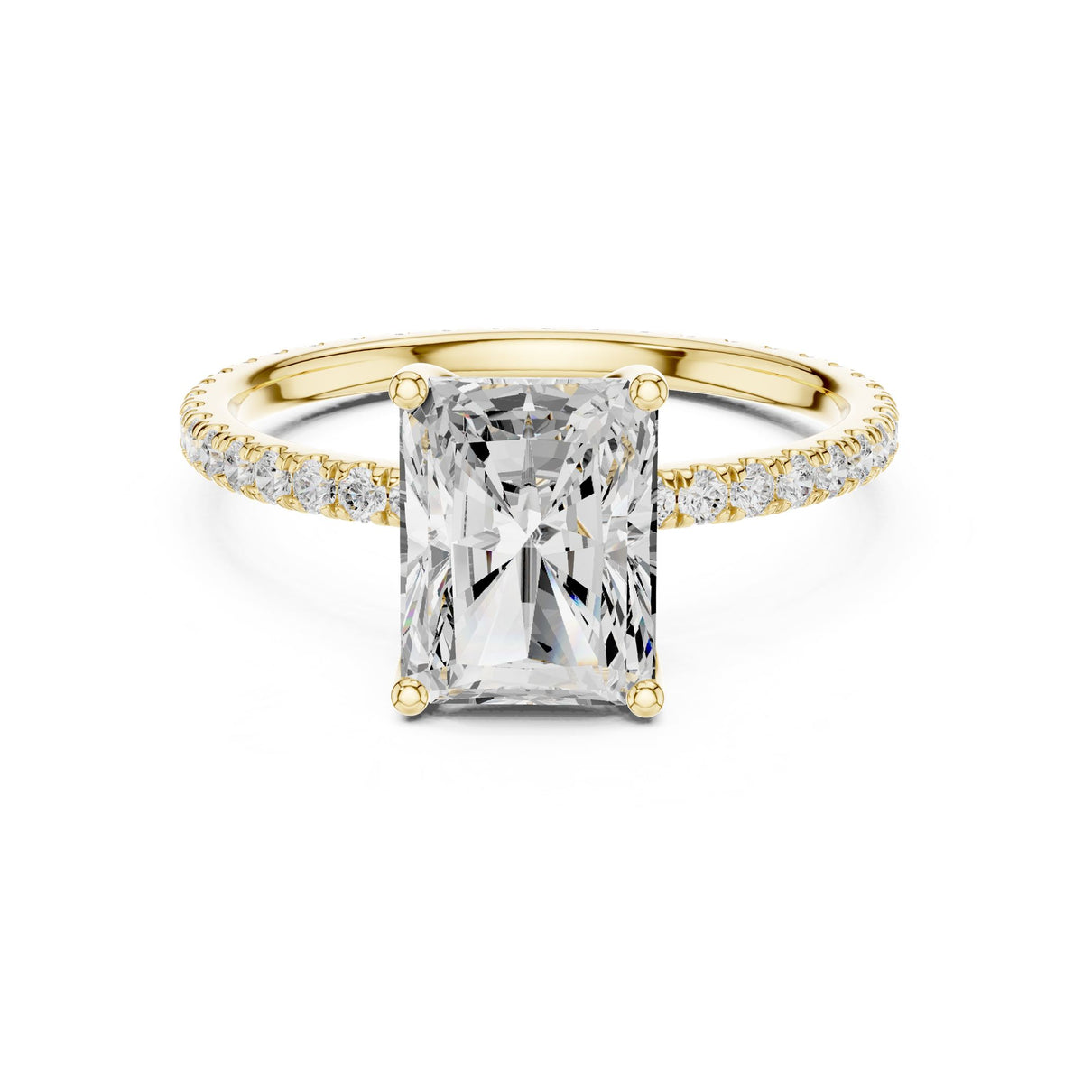 Radiant Accented Lab Grown Diamond Engagement Ring