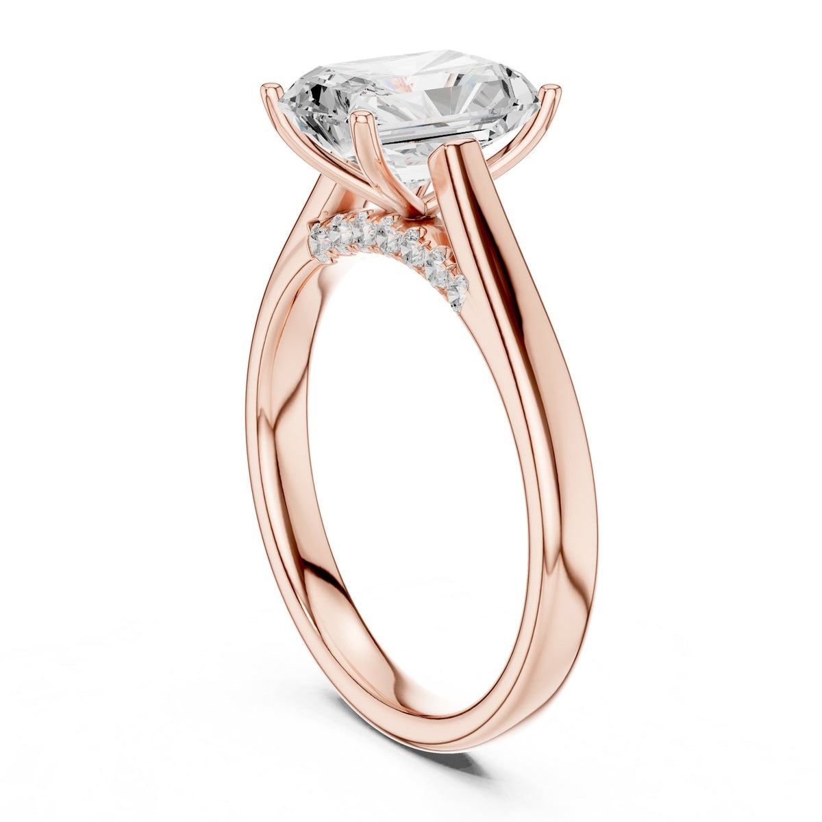 Radiant Accented Lab Grown Diamond Engagement Ring