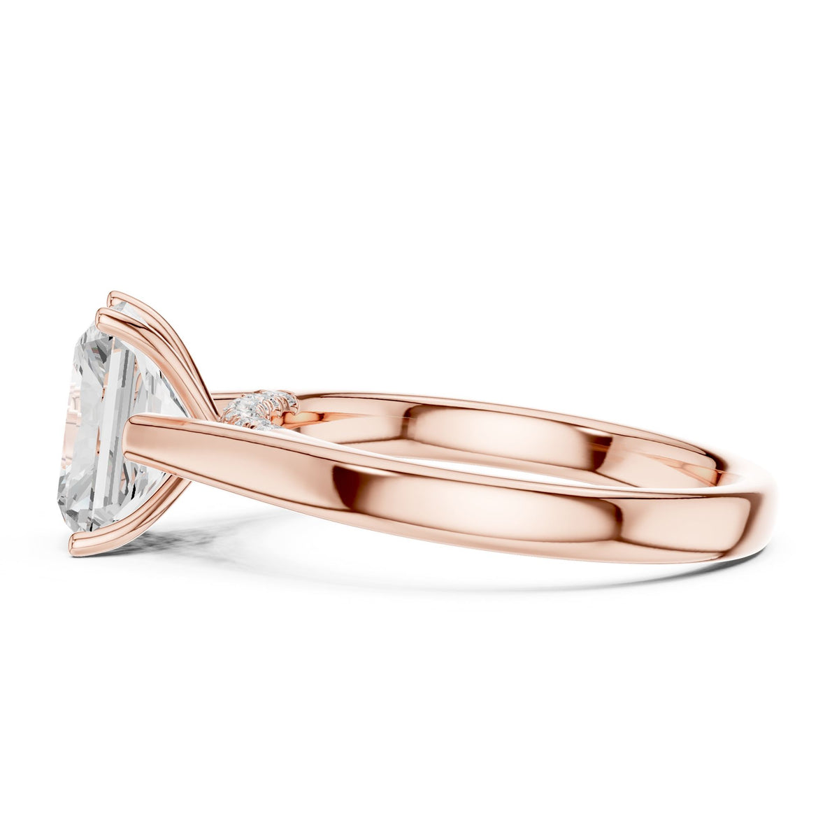 Radiant Accented Lab Grown Diamond Engagement Ring