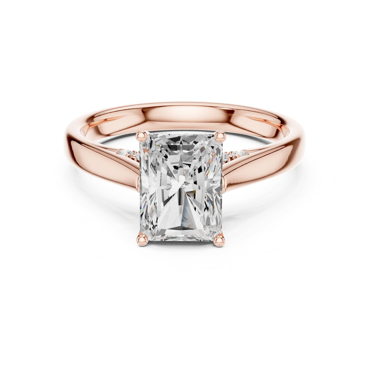 Radiant Accented Lab Grown Diamond Engagement Ring