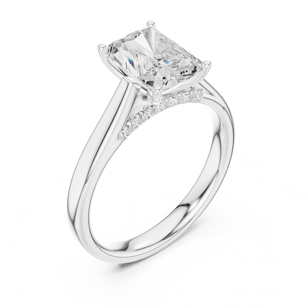 Radiant Accented Lab Grown Diamond Engagement Ring