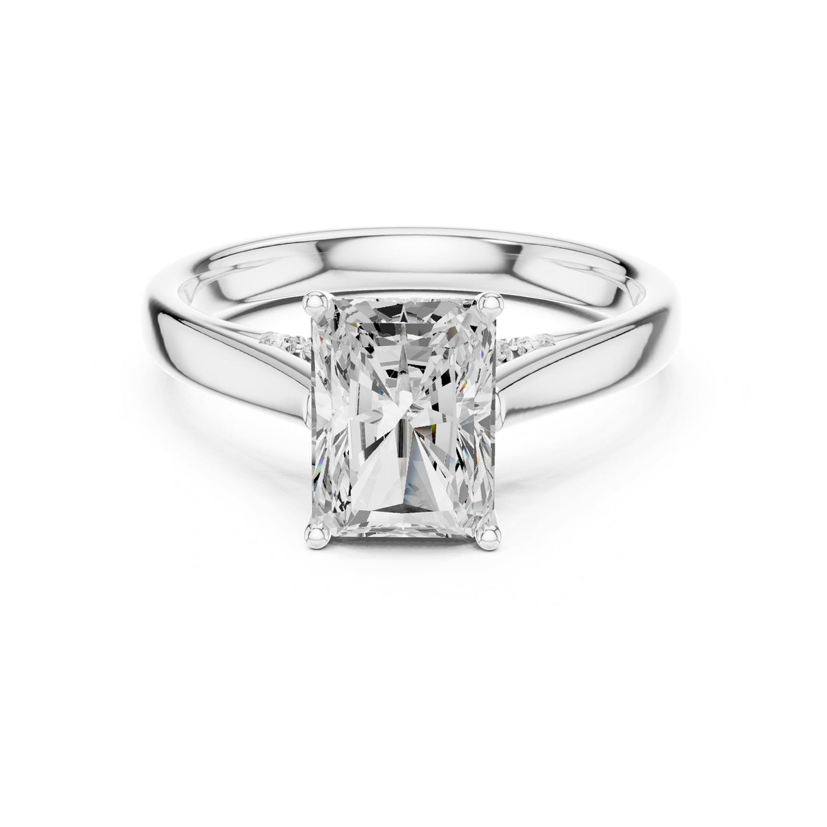 Radiant Accented Lab Grown Diamond Engagement Ring
