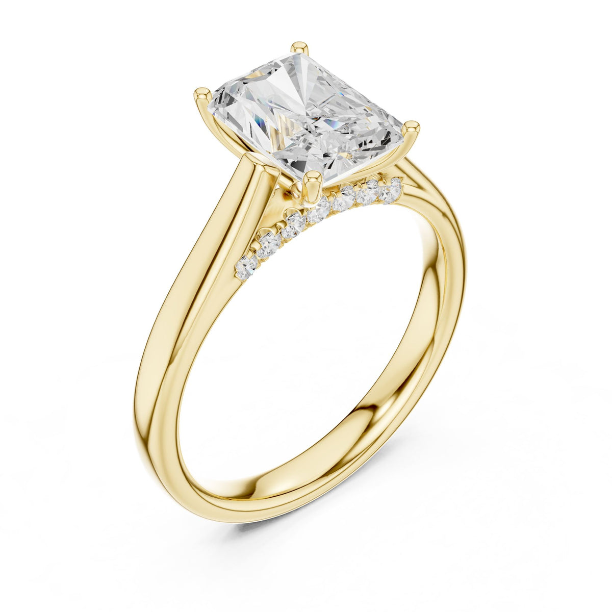 Radiant Accented Lab Grown Diamond Engagement Ring