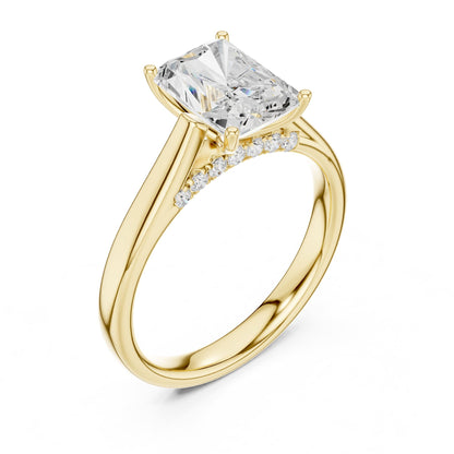 Radiant Accented Lab Grown Diamond Engagement Ring