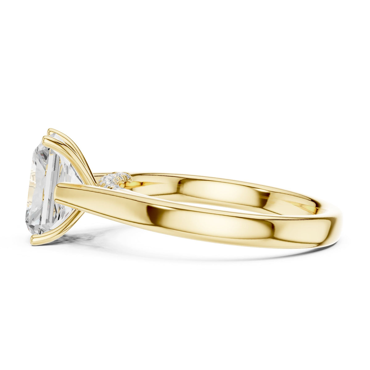 Radiant Accented Lab Grown Diamond Engagement Ring