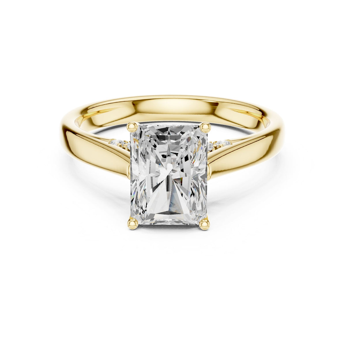 Radiant Accented Lab Grown Diamond Engagement Ring
