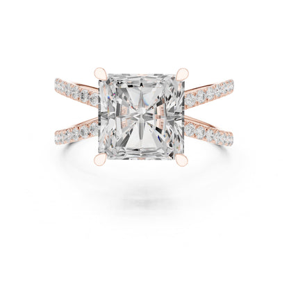 Radiant Accented Lab Grown Diamond Engagement Ring