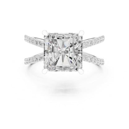 Radiant Accented Lab Grown Diamond Engagement Ring
