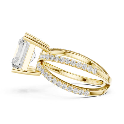 Radiant Accented Lab Grown Diamond Engagement Ring