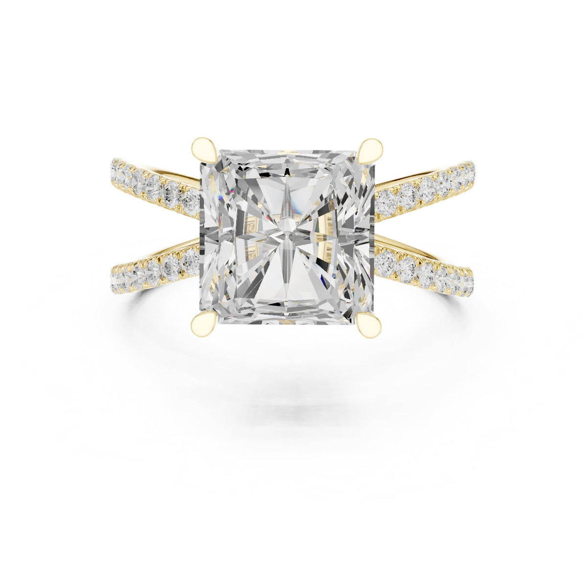 Radiant Accented Lab Grown Diamond Engagement Ring
