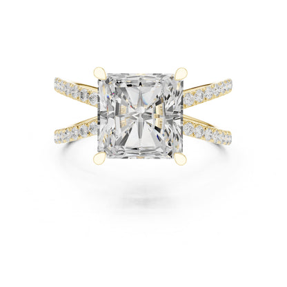 Radiant Accented Lab Grown Diamond Engagement Ring