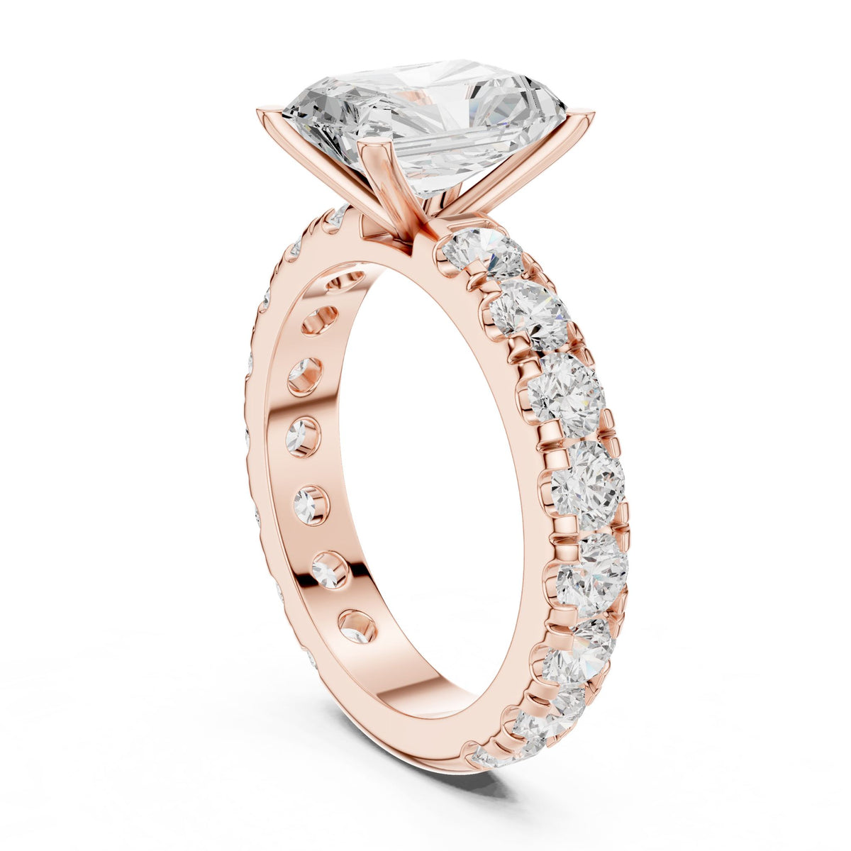Radiant Accented Lab Grown Diamond Engagement Ring